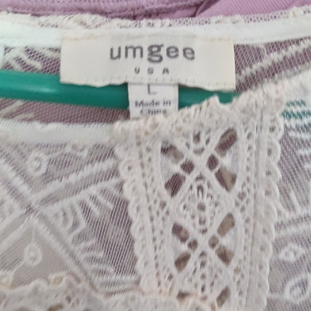 Umgee Lace-Front Crochet Tank Top - Lavender & White Dress